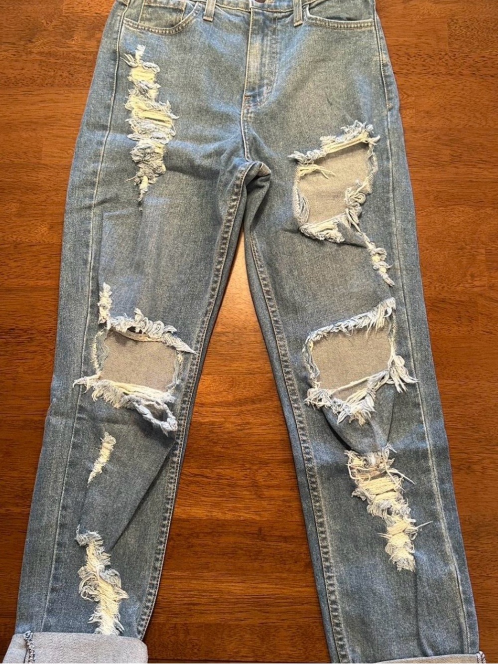 Vibrant Light Blue Denim Jeans with Contrast Stitching